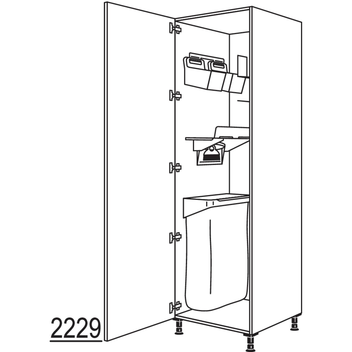 nobilia XL-Hochschrank mit Ordnungssystem Laundry-Area HOSF50-3X 51257