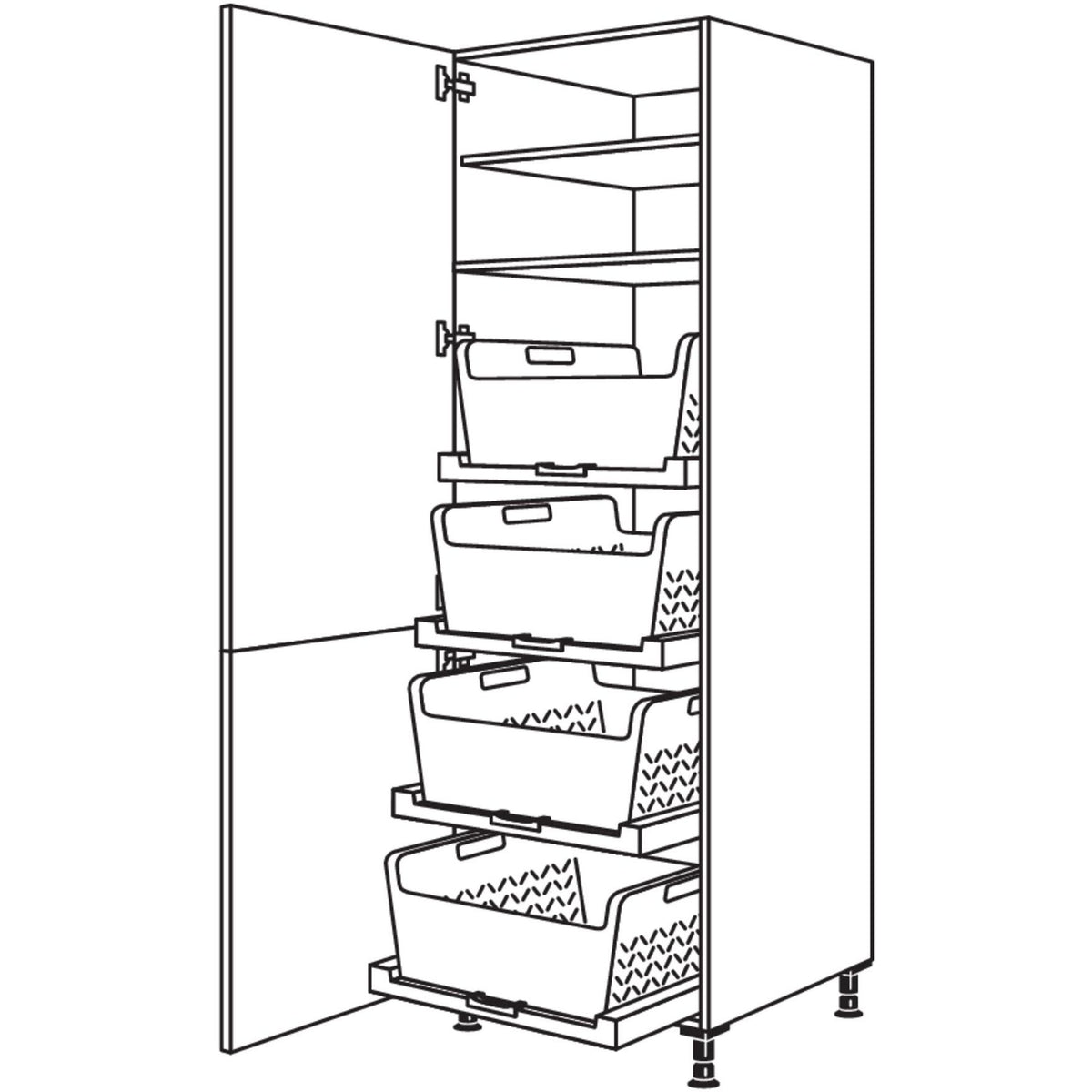 Nobilia XL-Hochschrank mit Waeschekorb-Tablar Laundry-Area HDWTAB60-1X 30262