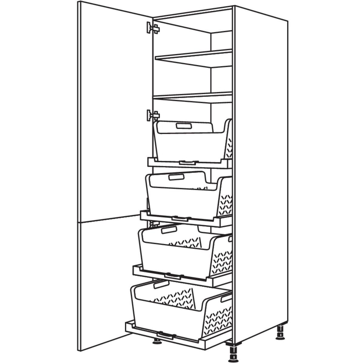 Nobilia XL-Hochschrank mit Waeschekorb-Tablar Laundry-Area HDWTAB60-2X 41262