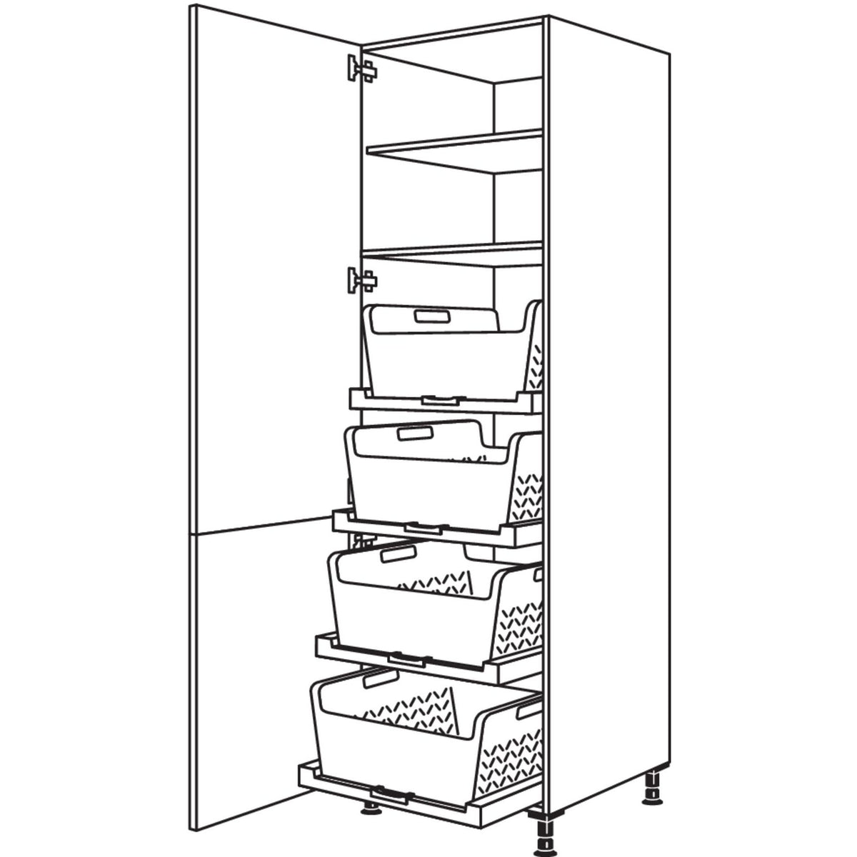 Nobilia XL-Hochschrank mit Waeschekorb-Tablar Laundry-Area HDWTAB60-3X 51262