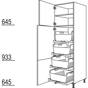 Nobilia XL-Hochschrank mit Waeschekorb-Tablar Laundry-Area HWTAB60-3X 51261