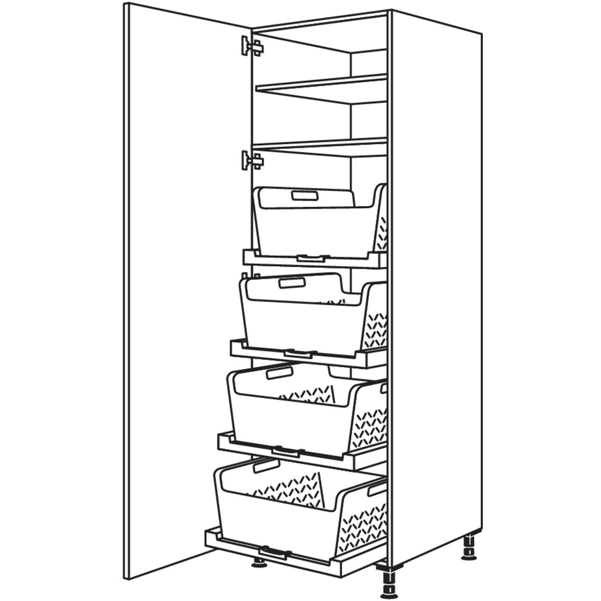 nobilia XL-Hochschrank mit Waeschekorb-Tablar Laundry-Area HWTABF60-1X 32246