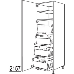 nobilia XL-Hochschrank mit Waeschekorb-Tablar Laundry-Area HWTABF60-2X 40272