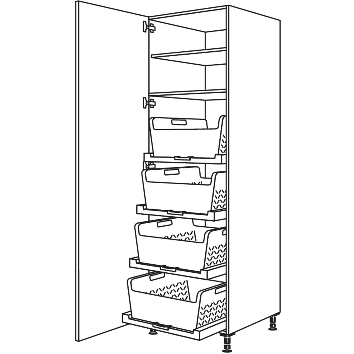 nobilia XL-Hochschrank mit Waeschekorb-Tablar Laundry-Area HWTABF60-2X 40272