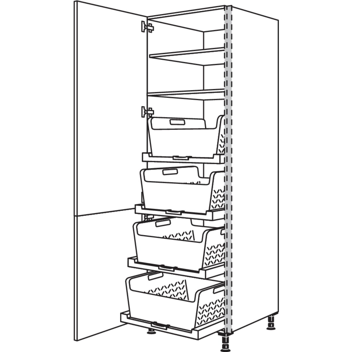 Nobilia XL-Hochschrank mit Waeschekorb-Tablar Laundry-Area NHSWTAB60-2X 45917