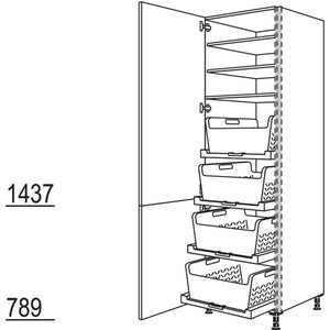 Nobilia XL-Hochschrank mit Waeschekorb-Tablar Laundry-Area NHSWTAB60-3X 56917