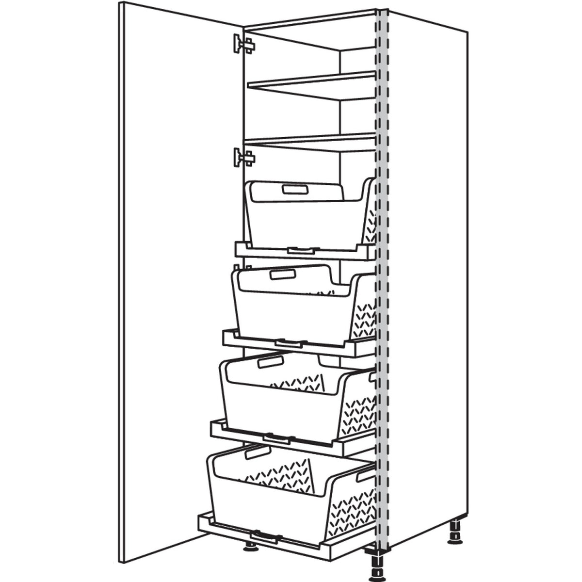 nobilia XL-Hochschrank mit Waeschekorb-Tablar Laundry-Area NHSWTABF60-1X 30310