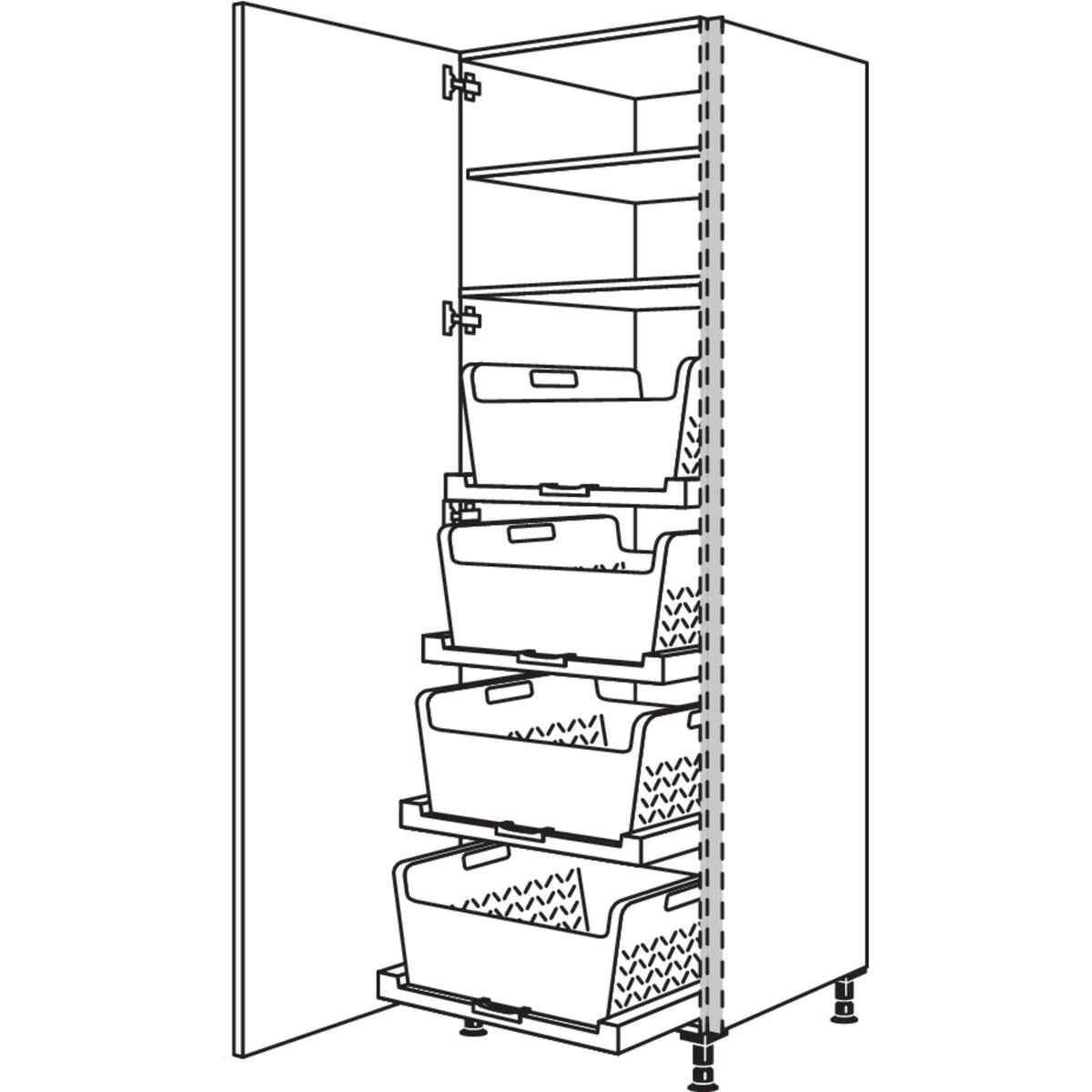 nobilia XL-Hochschrank mit Waeschekorb-Tablar Laundry-Area NHSWTABF60-2X 45950