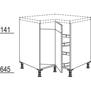 Nobilia XL-Karussell-Eckschrank UEK90-X 33093