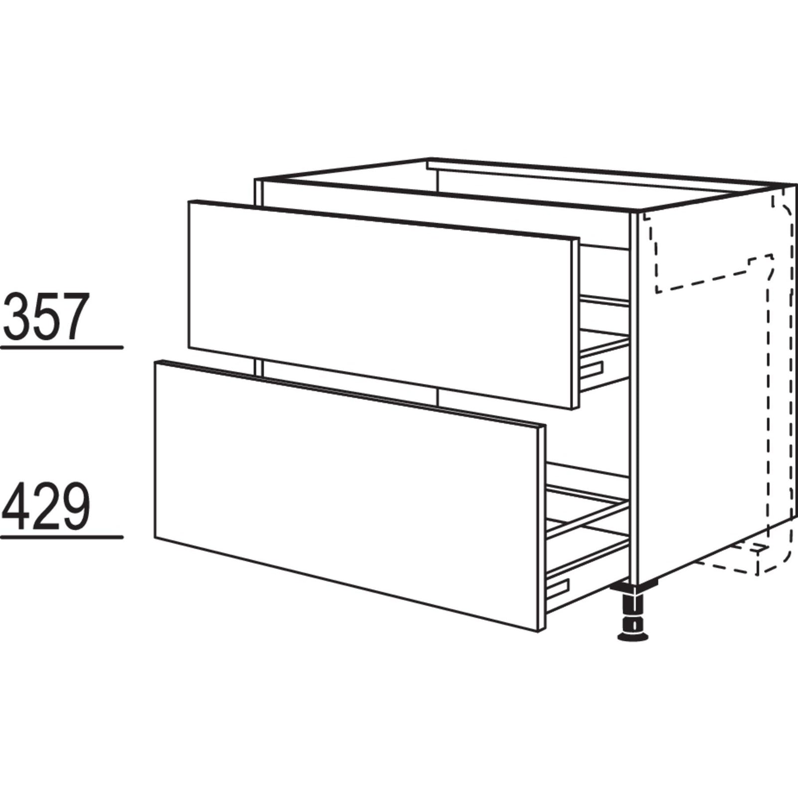 Nobilia XL-Kochstellenschrank fuer Kochfeldabzug KDM2A120-X 38362