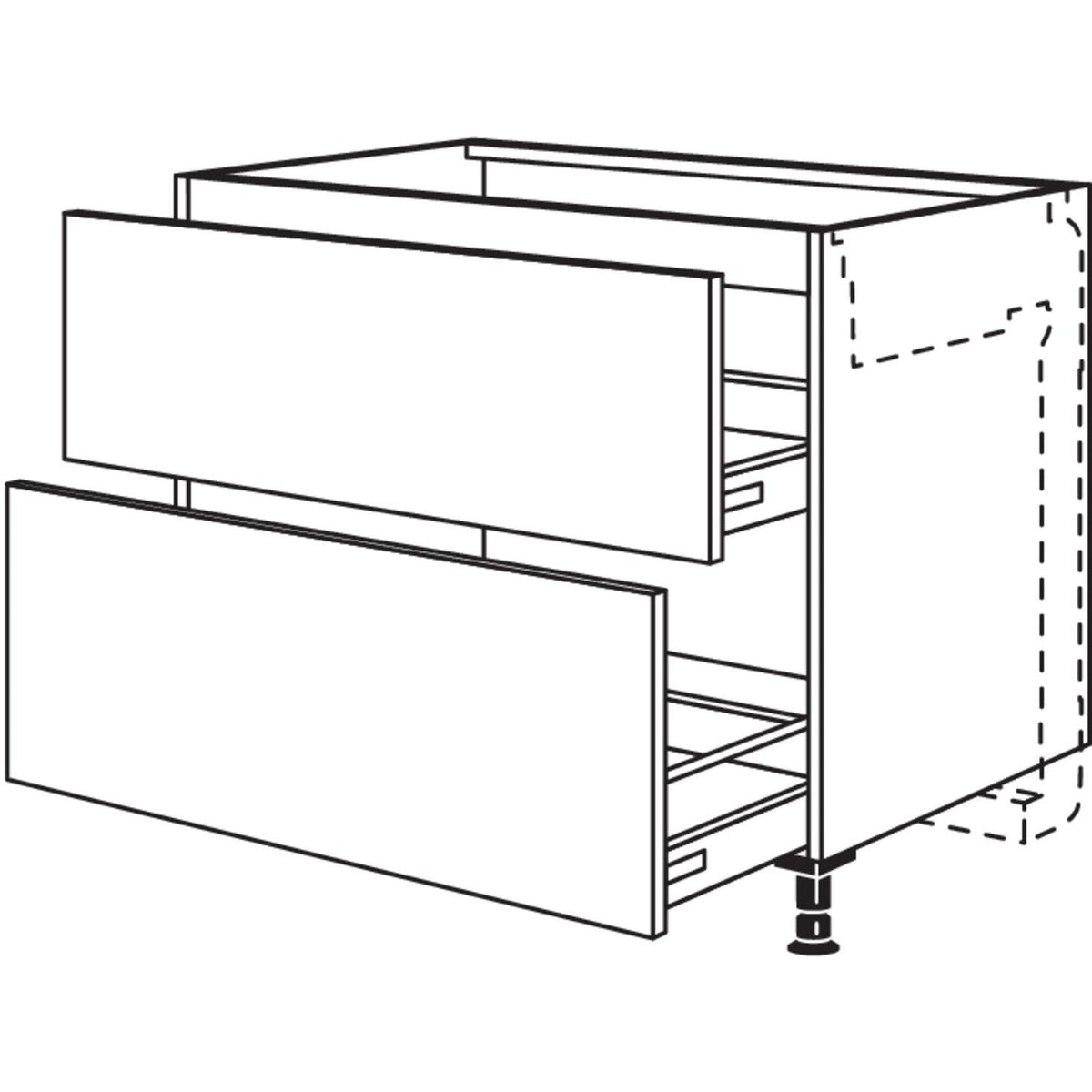 Nobilia XL-Kochstellenschrank fuer Kochfeldabzug KDM2A90-X 37357