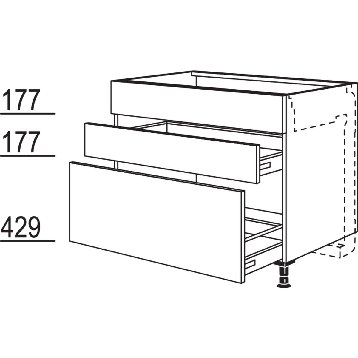 Nobilia XL-Kochstellenschrank fuer Kochfeldabzug KDMSA60-X 44344