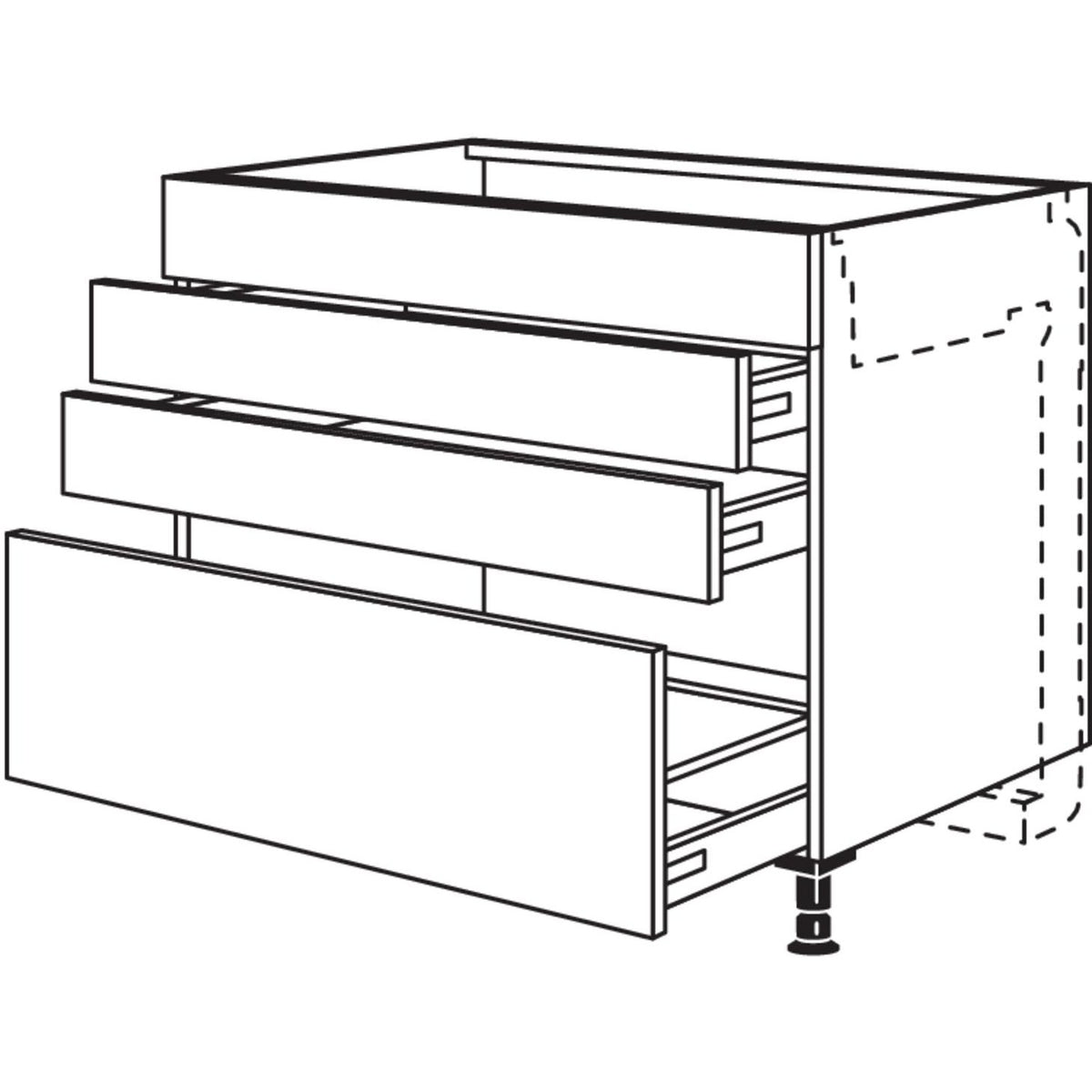 Nobilia XL-Kochstellenschrank fuer Kochfeldabzug KM2SA60-X 33387
