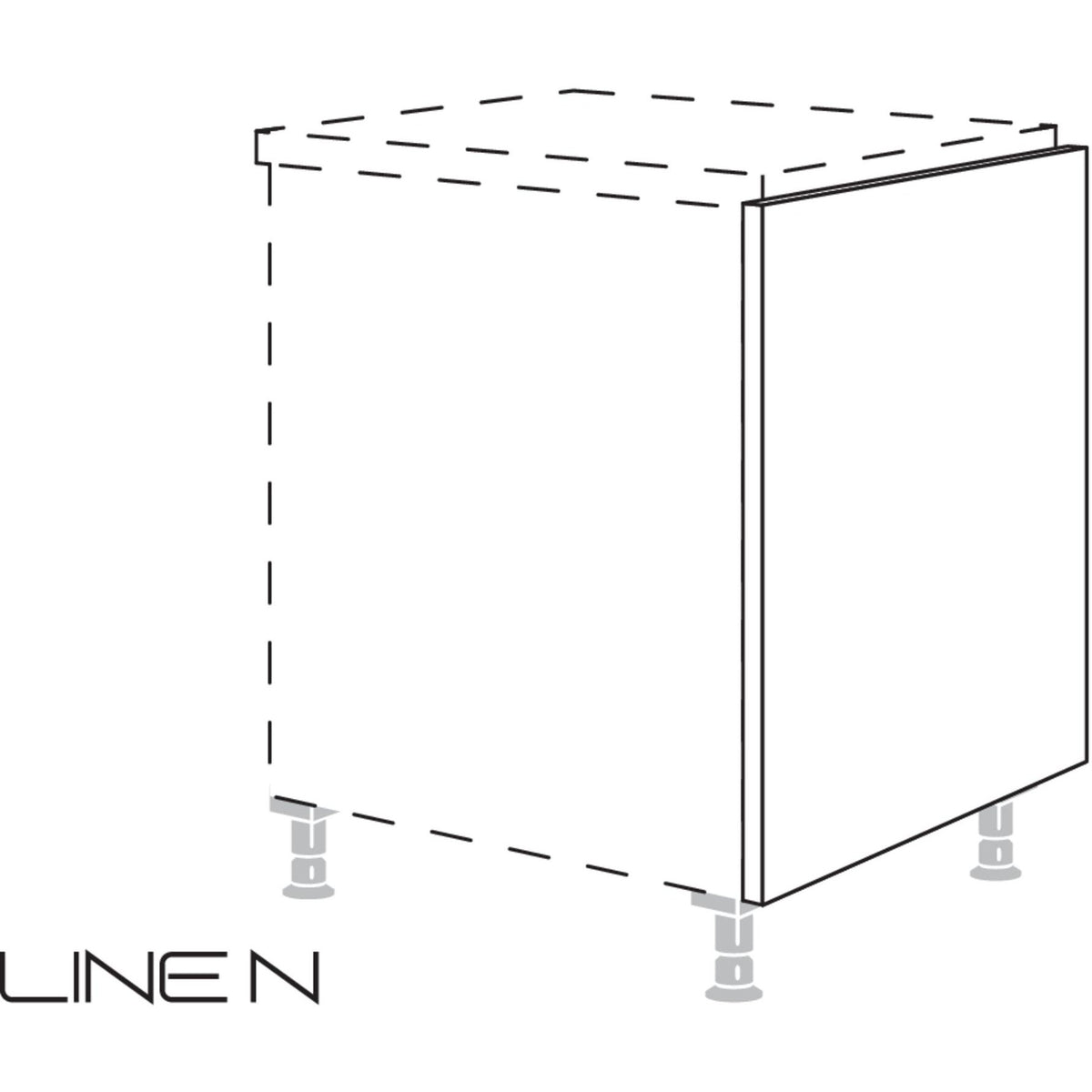 Nobilia XL-Lackwange fuer Raumplanung in festen Tiefenmassen in Korpushoehe UWKRL10-62-X 10756