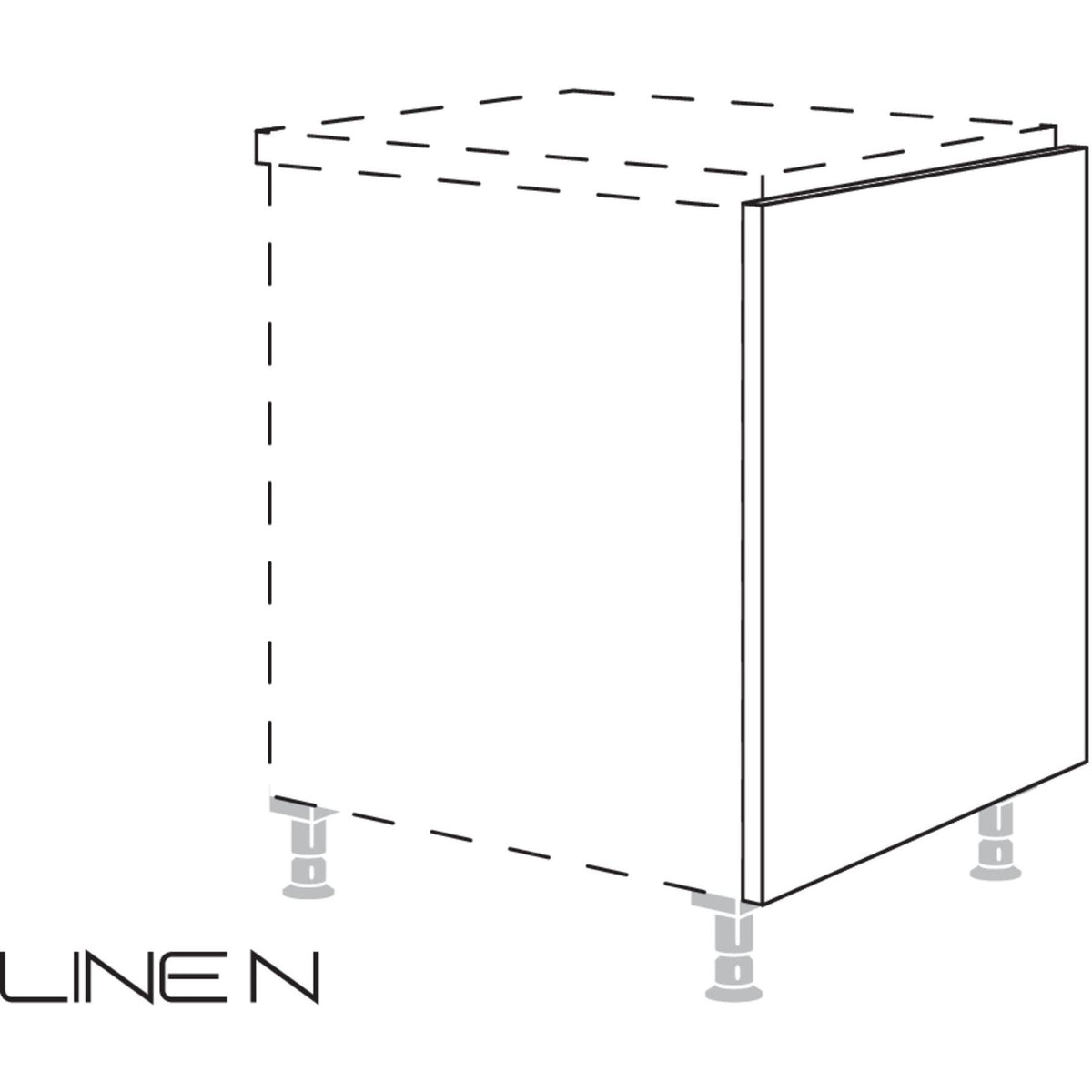 Nobilia XL-Lackwange für Raumplanung in festen Tiefenmaßen in Korpushöhe vorn und hinten UWKRL16-107-X 16760