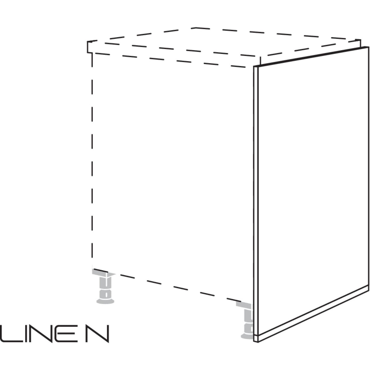 Nobilia XL-Lackwange für Raumplanung in festen Tiefenmaßen vorn und hinten mit lackierter UWRL10-107-X 10746