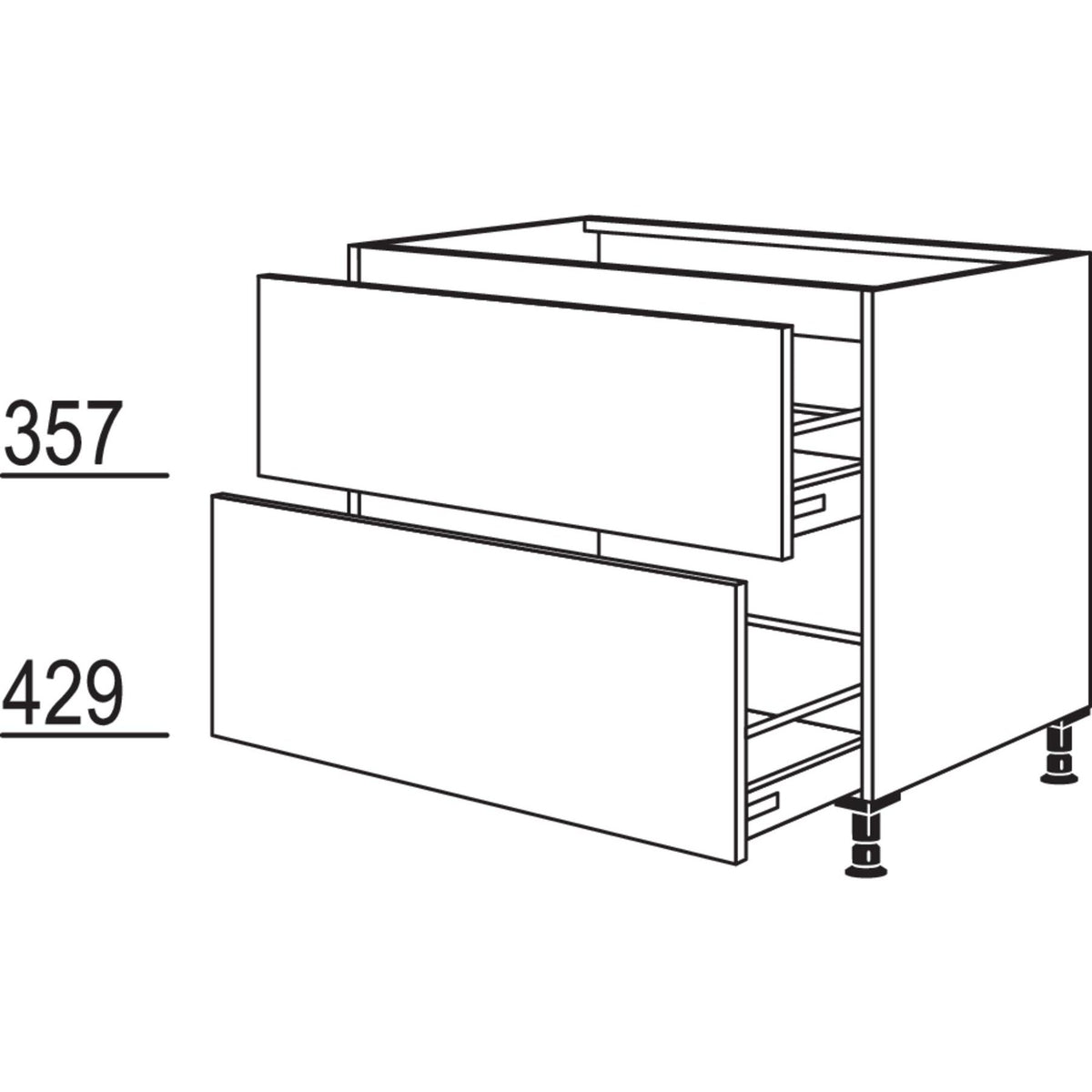 Nobilia XL-Spuelen-Auszugschrank SPUDASA80-X 31228