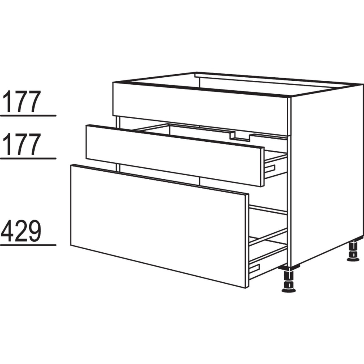 Nobilia XL-Spuelen-Auszugschrank SPUDSA100-X 34246