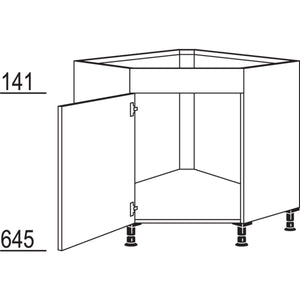 Nobilia XL-Spülen-Eckschrank- diagonal SPUE90-X 33152