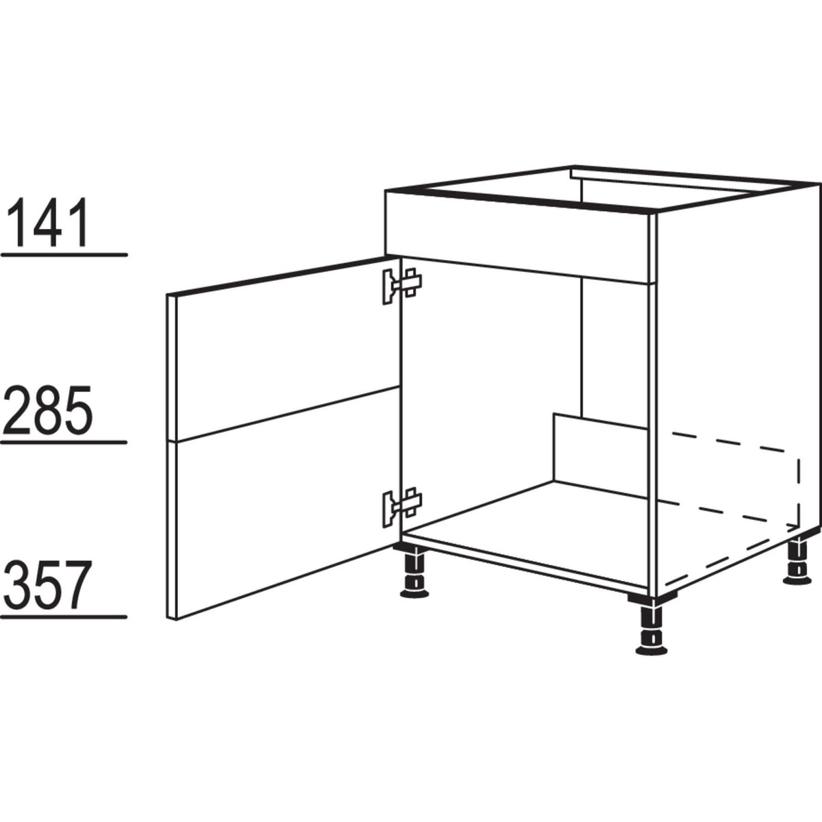 Nobilia XL-Spuelenschrank SPUVS2A60-X 33283