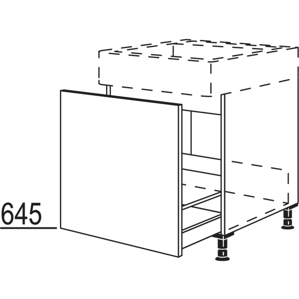 nobilia XL-Spuelenschrank fuer bauseitige Wertstoffbehaelter-Systeme SPUSTA-BW60-X 35214
