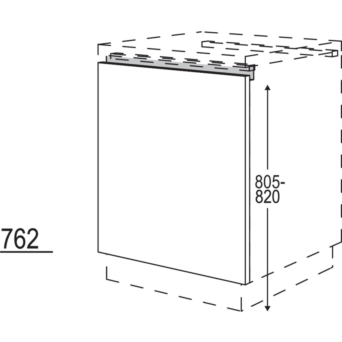 Nobilia XL-Türfront für vollintegrierte Kühlgeräte und Waschautomaten NKWSB60-X 54865