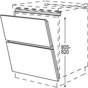 Nobilia XL-Tuerfront in geteilter Optik fuer vollintegrierte Unterbaugeraete NGSBT60-X 54869