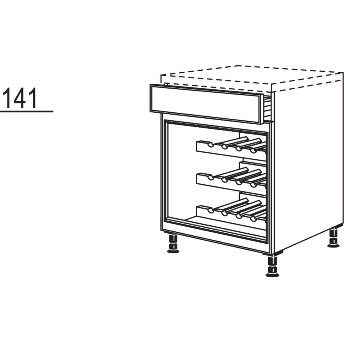 Nobilia XL-Unterschrank-Weinregal Landhaus URWF60-X 37797