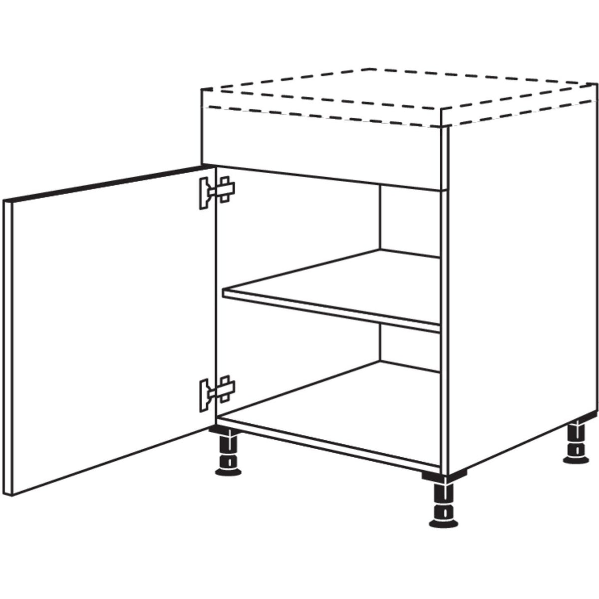Nobilia XL-Unterschrank fuer Ansetztische UB50-X 37069