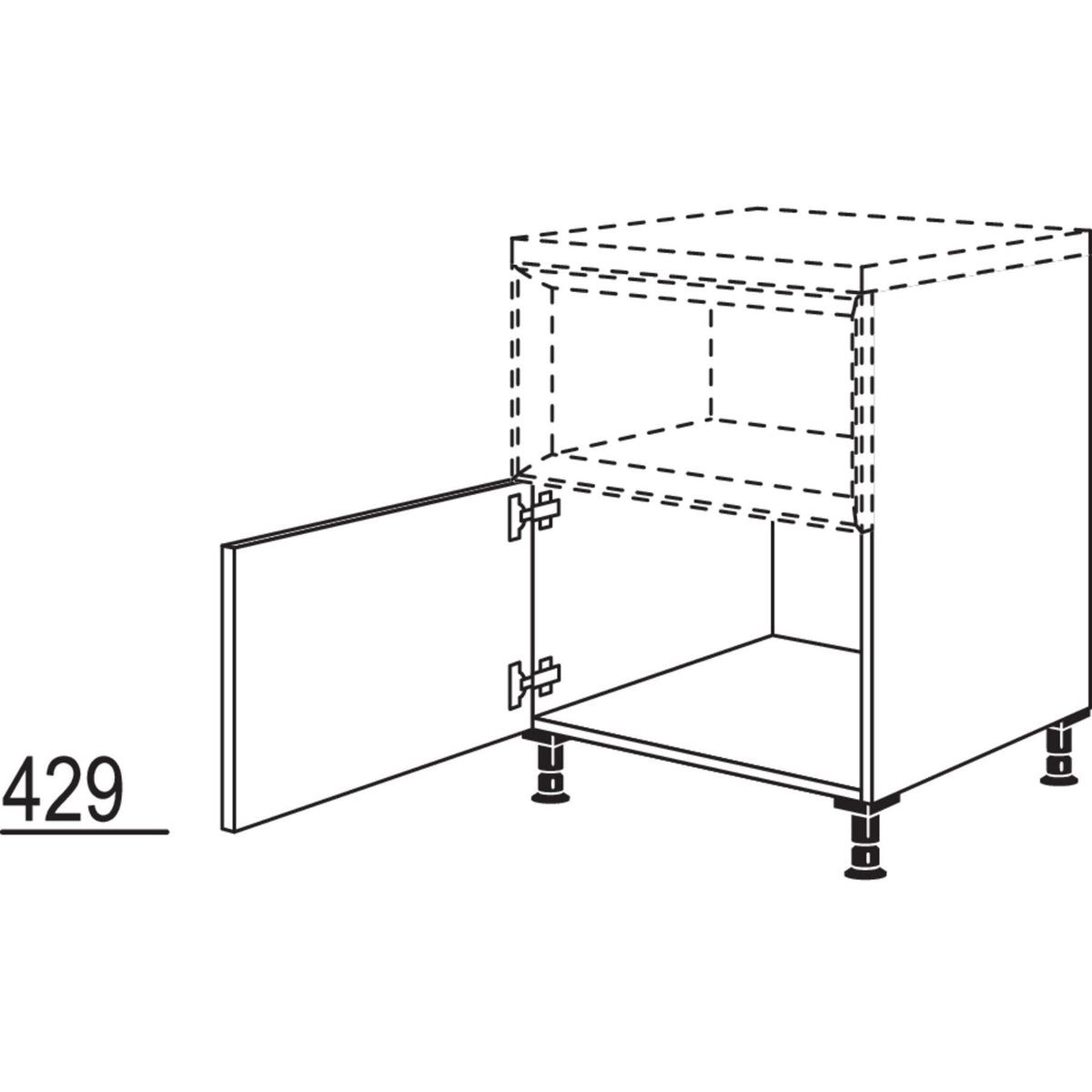 Nobilia XL-Unterschrank fuer Regaleinsatz Case UC40-X 37172