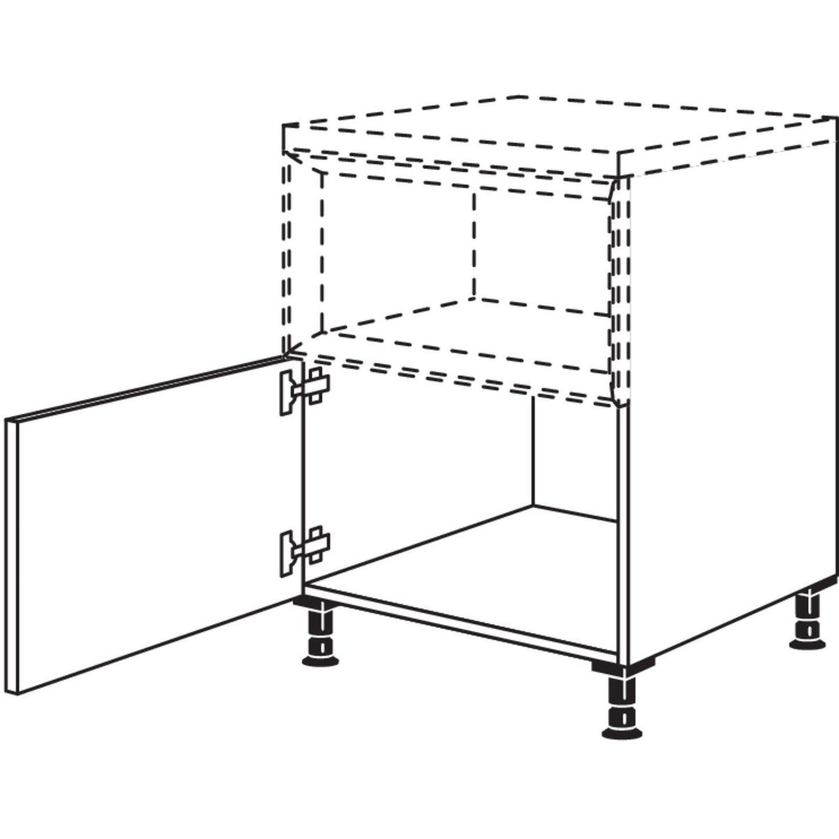 Nobilia XL-Unterschrank fuer Regaleinsatz Case UC40-X 37172