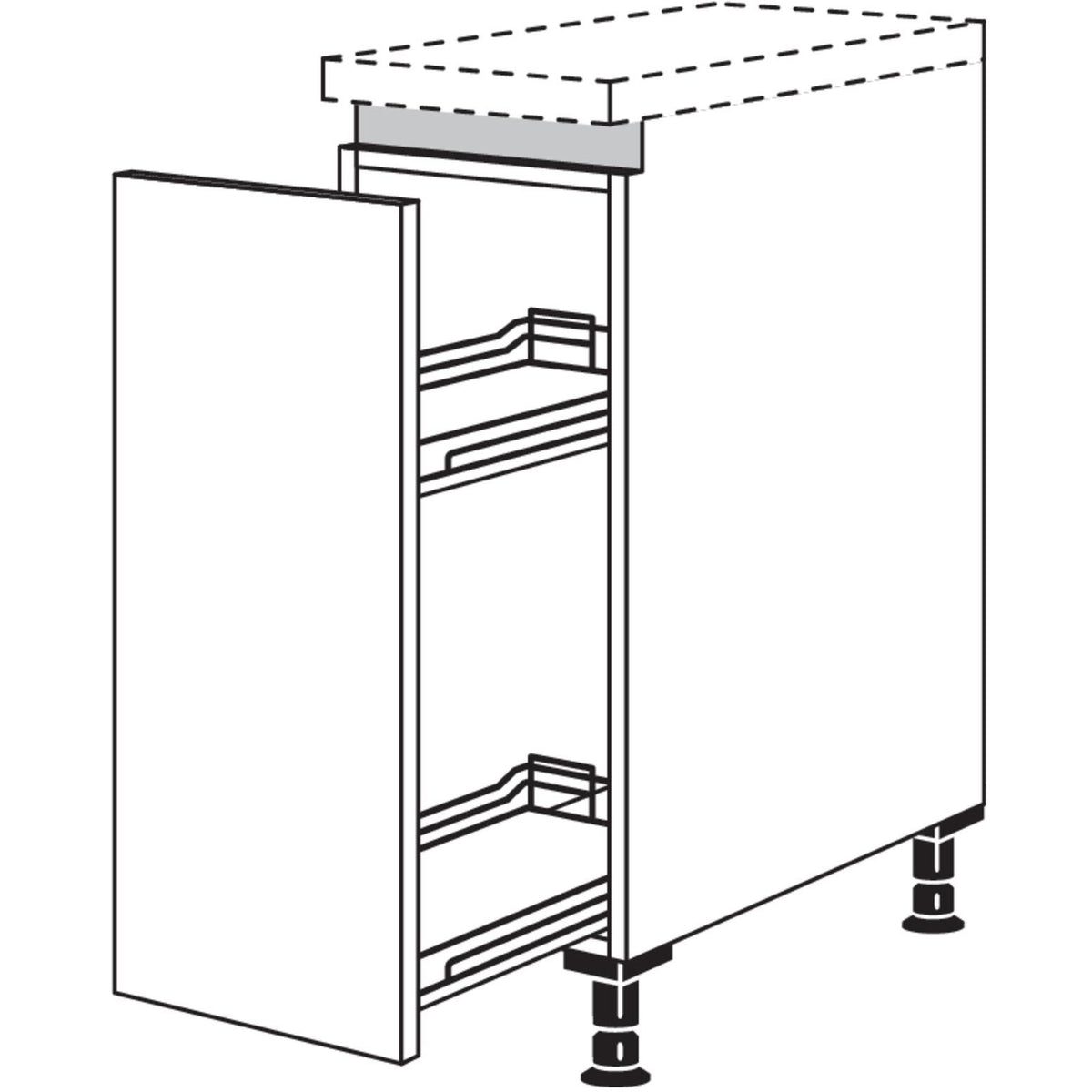 Nobilia XL-Unterschrank mit Apothekerauszug Junior NUAJ30-X 56129