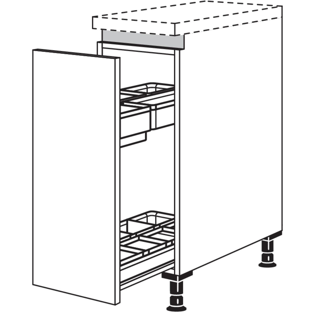 Nobilia XL-Unterschrank mit Apothekerauszug Junior NUAJO30-X 57140