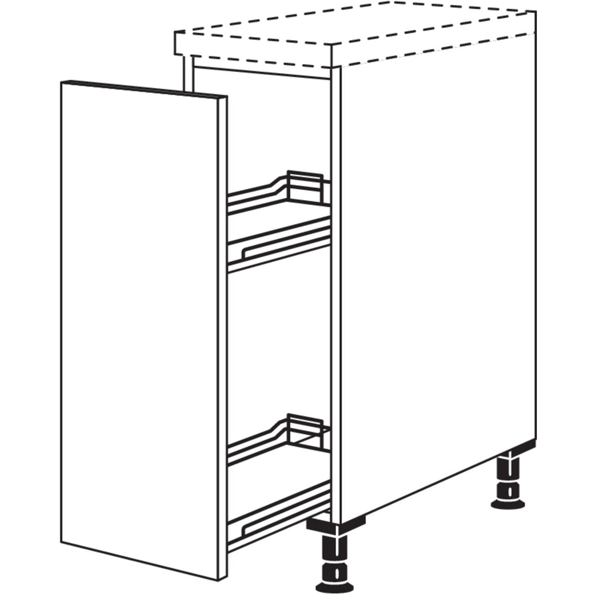 Nobilia XL-Unterschrank mit Apothekerauszug Junior UAJD30-X 37129