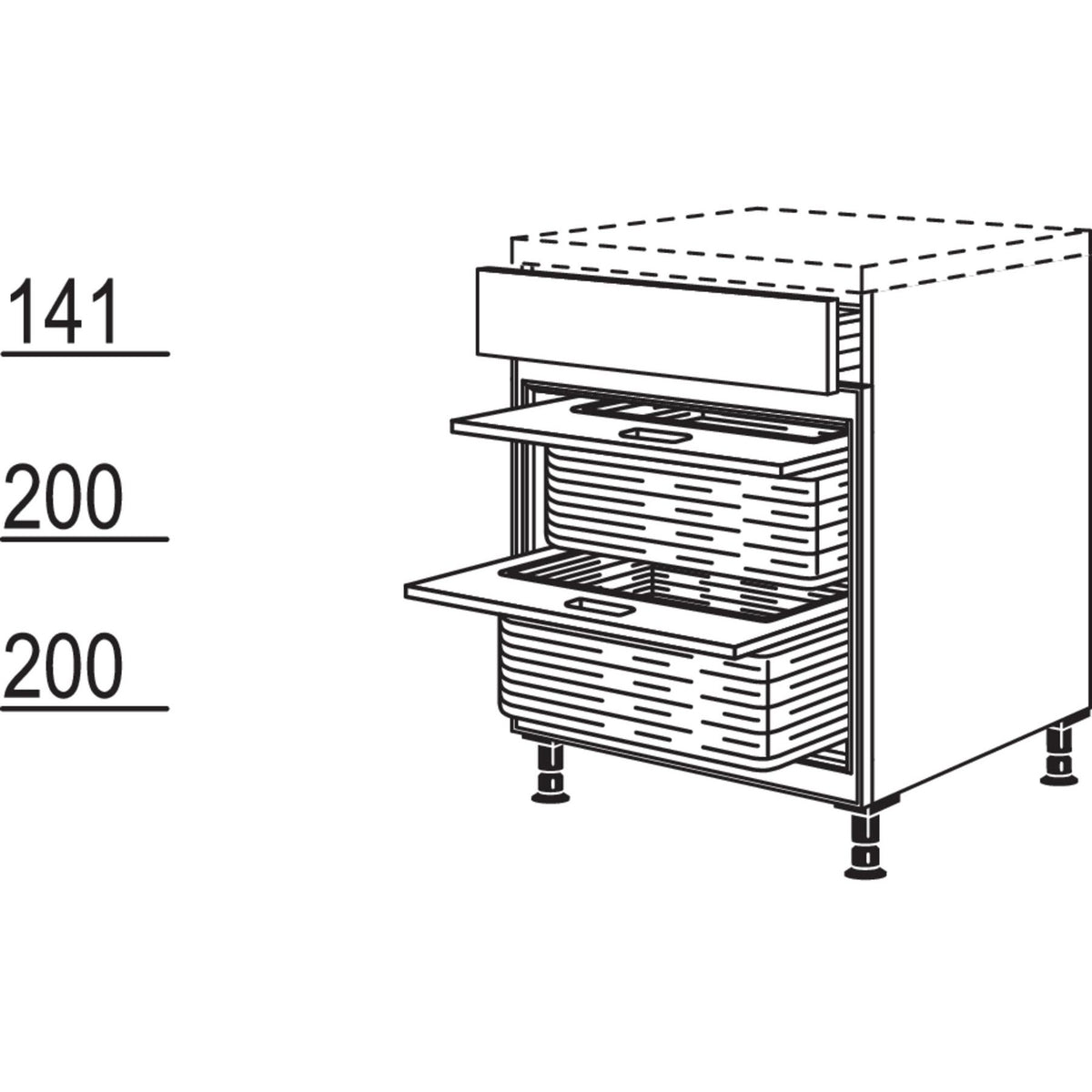 Nobilia XL-Unterschrankregal Landhaus USWK60-X 37043