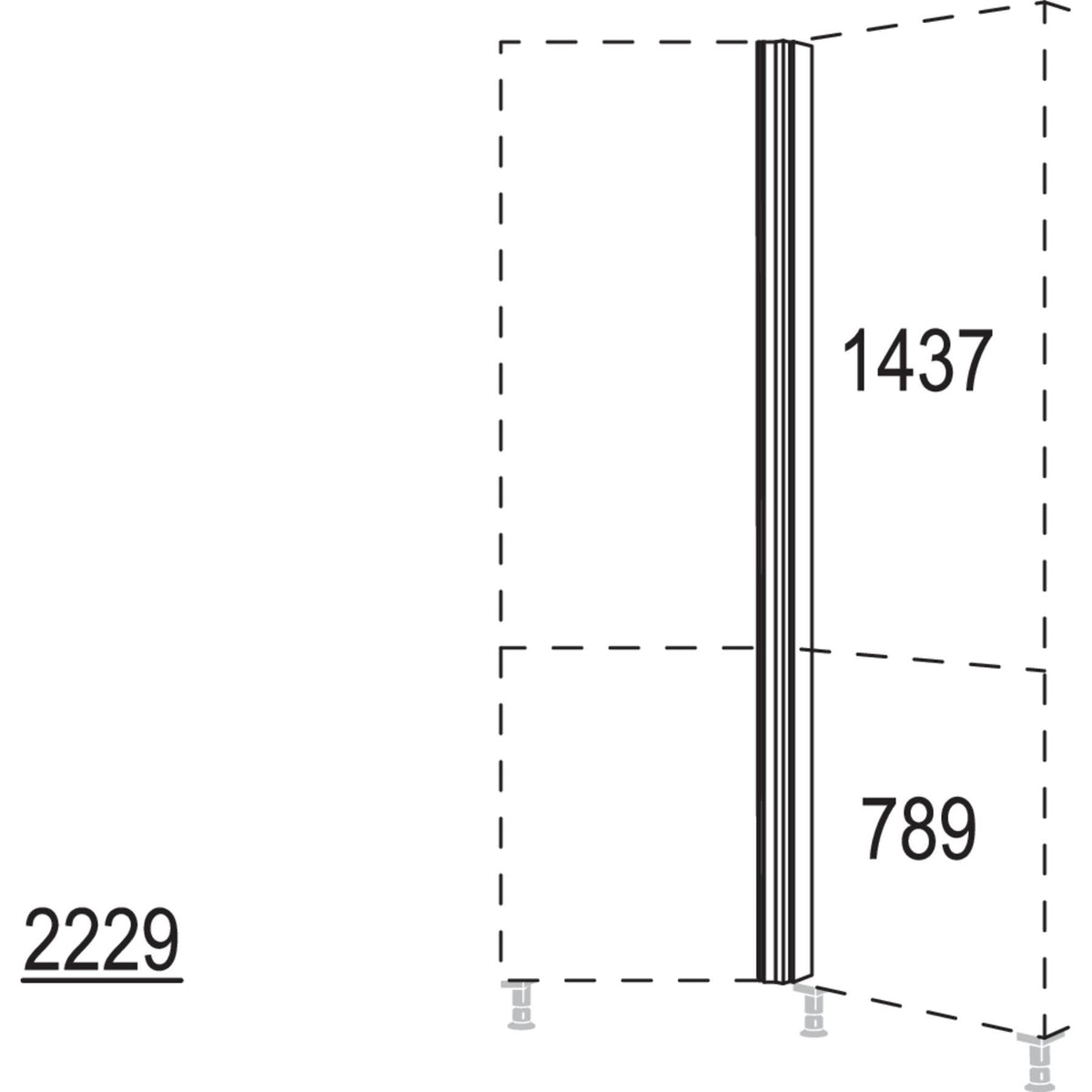 Nobilia XL-Winkelpassstueck 135-- variabel HPE135-V-3X 51823