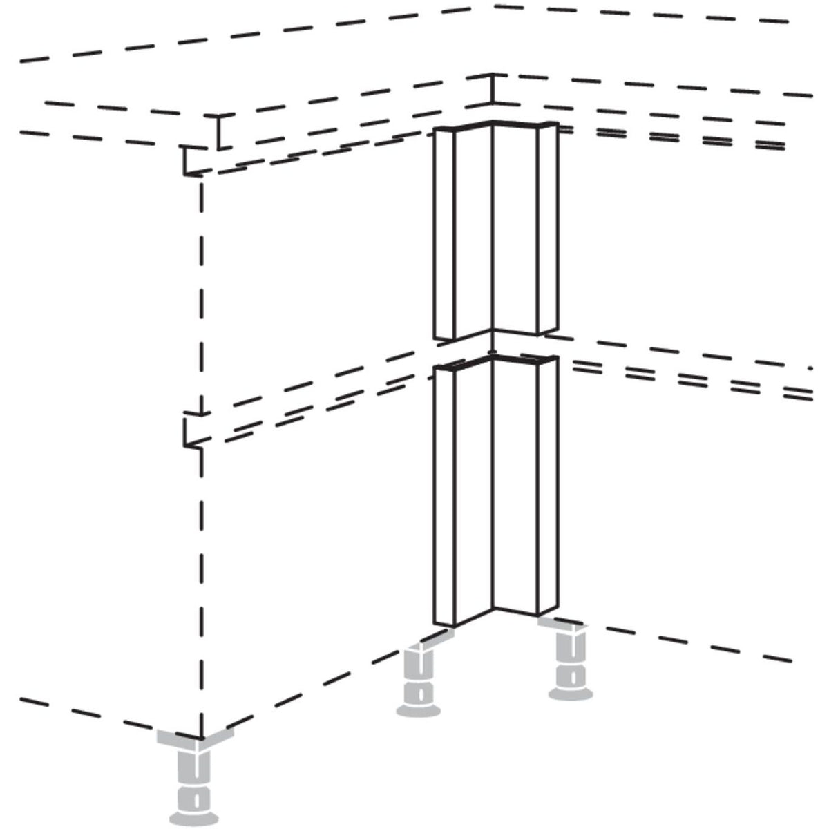 Nobilia XL-Winkelpassstueck in geteilter Optik- variabel NUPET-V-X 57177