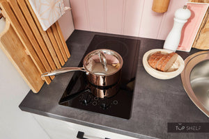 Pino Küche Beton Weißgrau 180cm Detail Kochfeld top-shelf.-