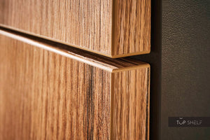 Pino Küche Evoke Eiche & Grafit 260 cm Detail Frontdekor top-shelf.de-