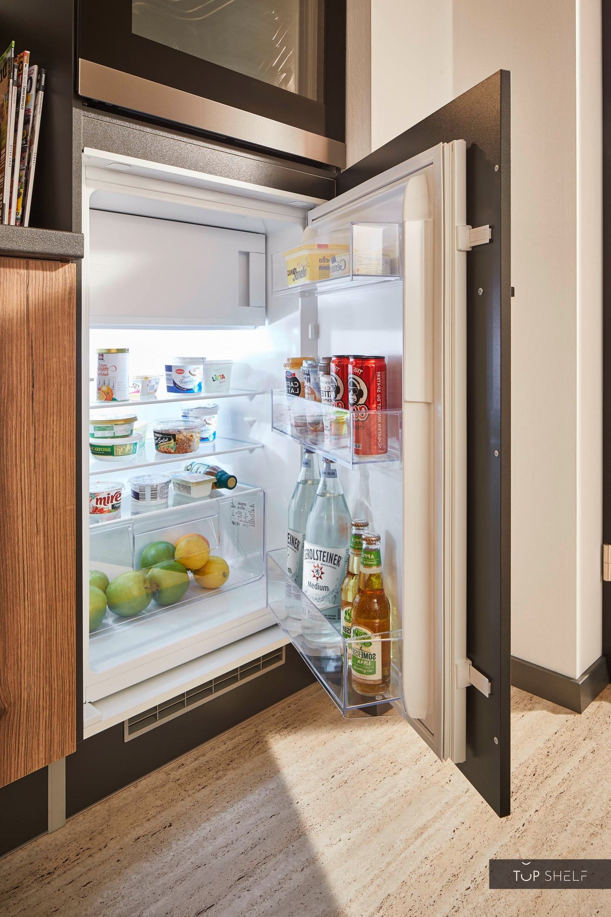 Pino Küche Evoke Eiche &amp; Grafit 260 cm Detail Kühlschrank top-shelf.de-