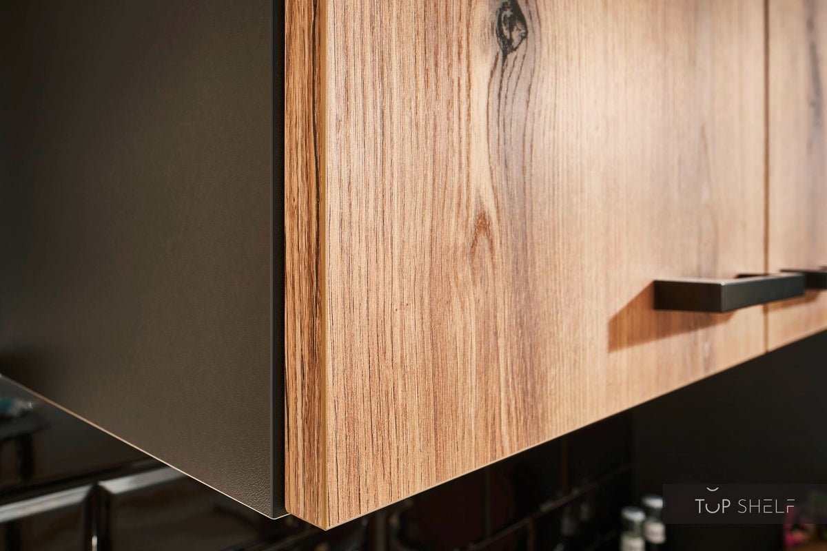 Pino Küche Evoke Eiche &amp; Grafit 260 cm Detail Wandschrank top-shelf.de-