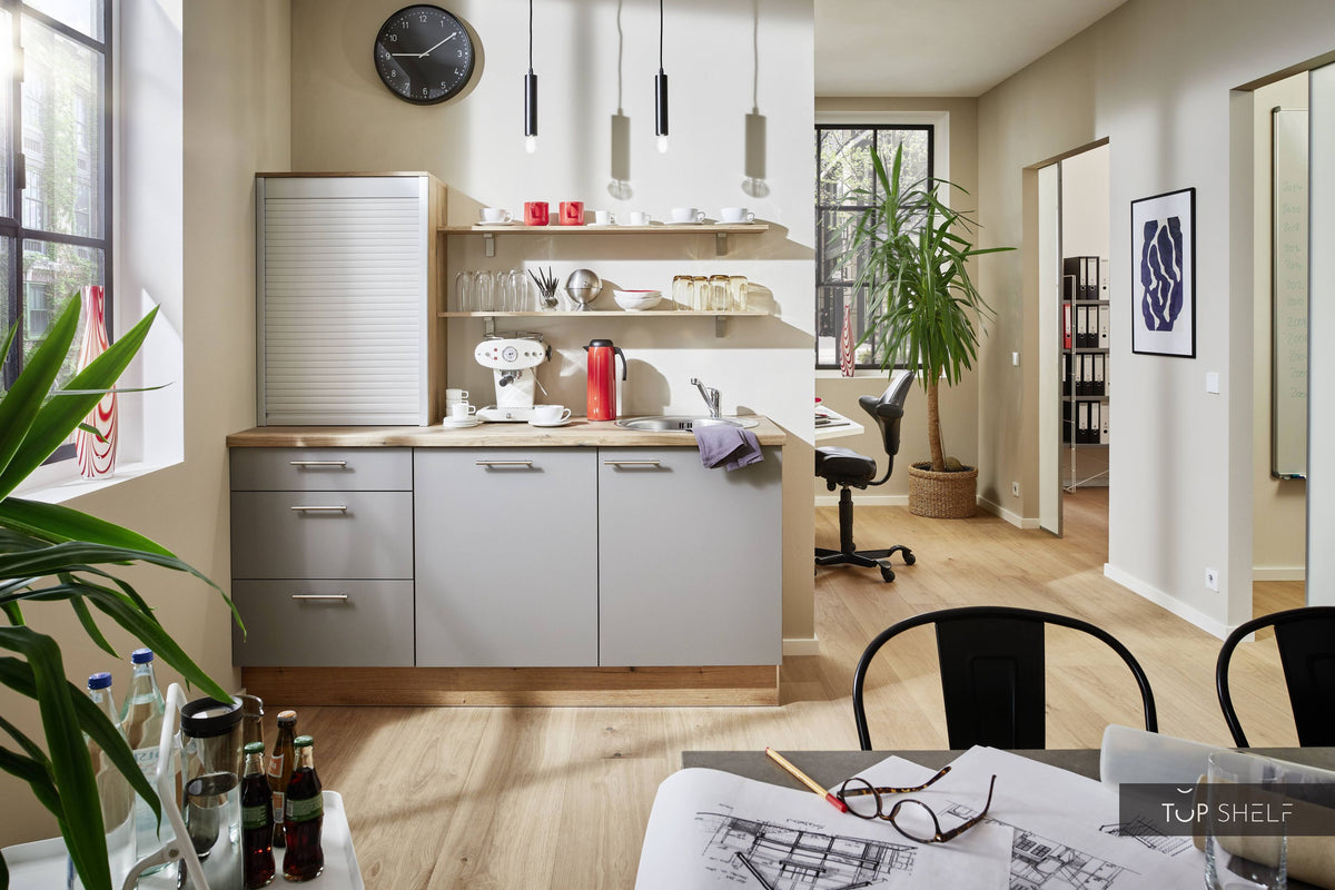 Pino Küche Küchenzeile Achatgrau 180cm konfigurierbar E-Geräte -top-shelf.de