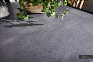 Pino Küche Küchenzeile Beton Weißgrau 240cm konfigurierbar E-Geräte Detail Arbeitsplatte Beton Grafitgrau top-shelf.de