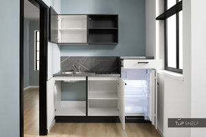 Pino Küche Küchenzeile Lichtgrau &  Grafit 180cm Küchenschränke ohne Dekoration top-shelf.de