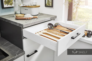 Pino Küche Küchenzeile Lichtgrau & Grafit 180cm konfigurierbar Detail Schubkästen top-shelf.de