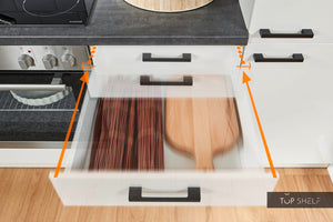 Pino Küche Weiß Hochglanz 285 x 165 cm Detail Schubkasten Soft Close top-shelf.de-