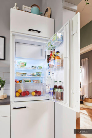 Pino Küche Weiß Hochglanz 285 x 165 cm konfigurierbar Kühlschrank top-shelf.de-