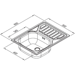 RODI- Einbauspuele Okio Line 65- Edelstahl 87189 87189