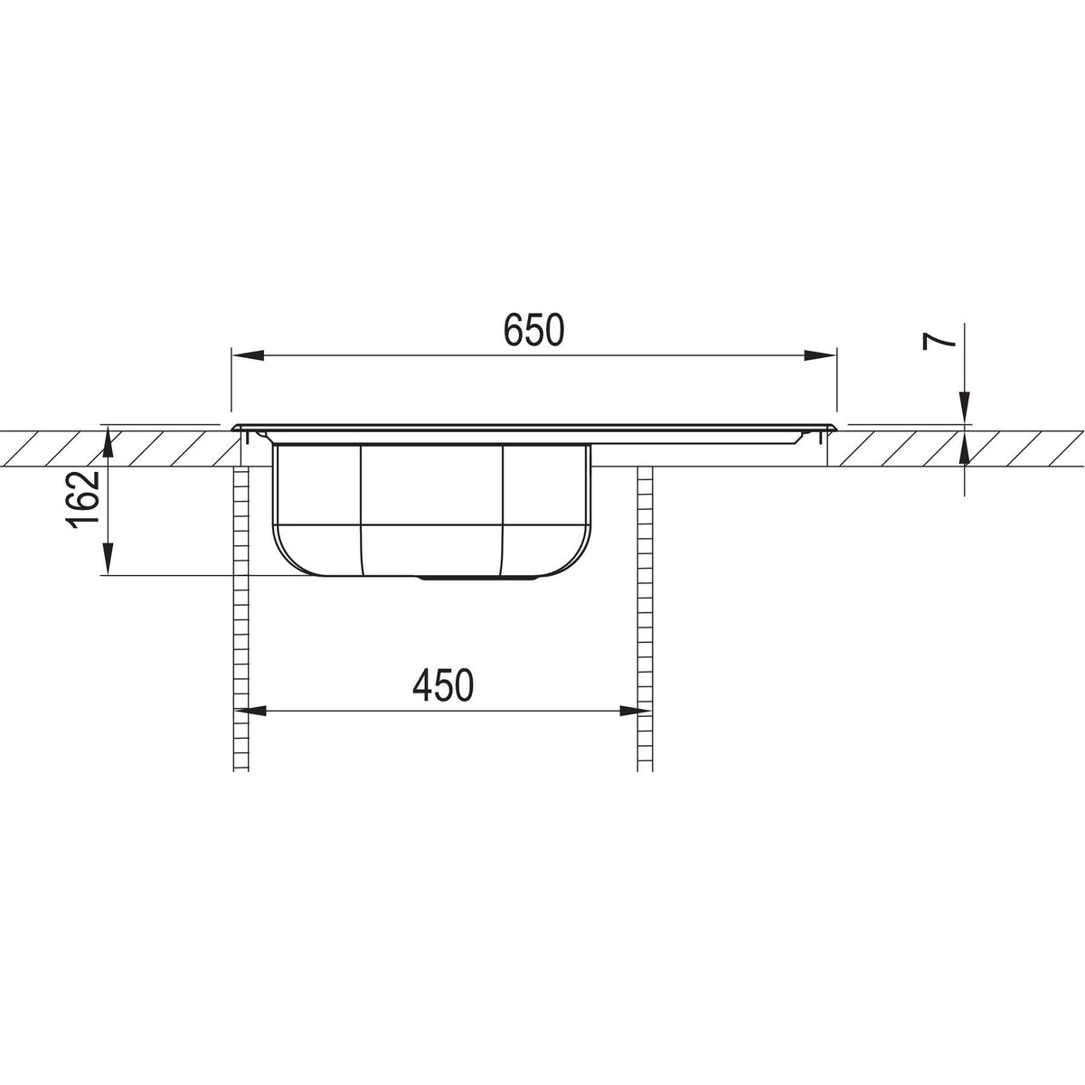 RODI- Einbauspuele Okio Line 65- Excenterausstattung- Edelstahl 87172 87172
