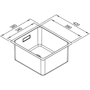 RODI- Einbauspuele Una 34 N- Edelstahl- flaechenbuendiger Einbau moeglich Edelstahl 87136 87136